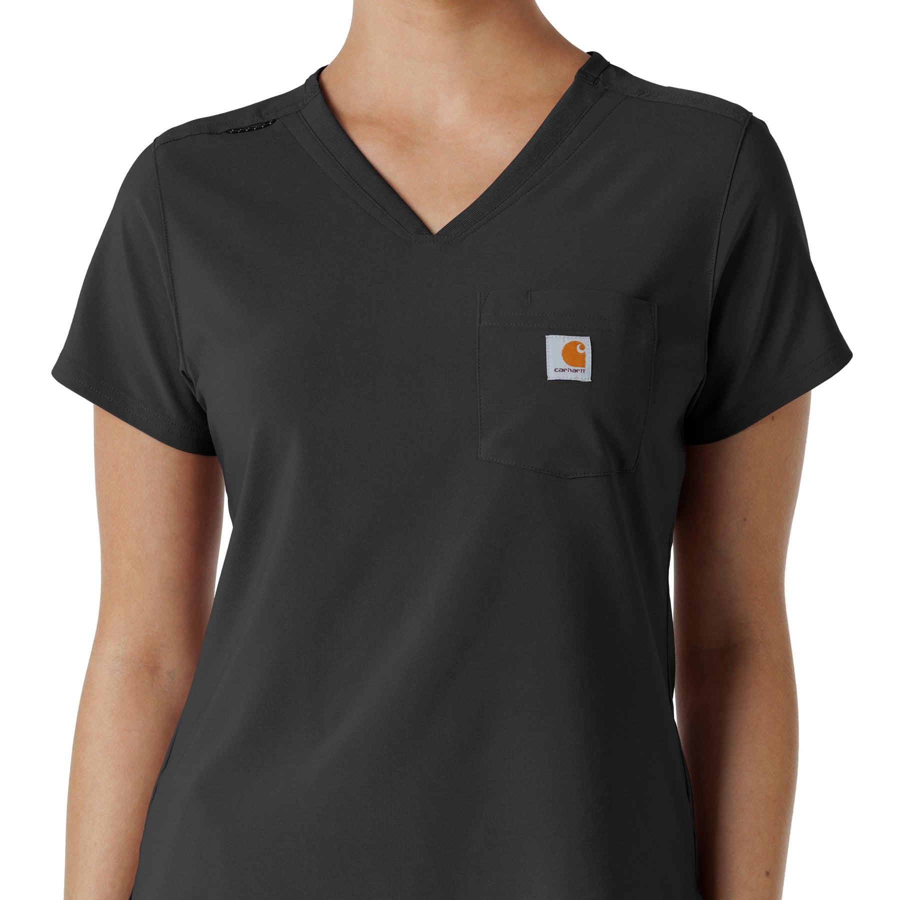 Force Cross-Flex Women's Tuck-In Scrub Top Black front detail