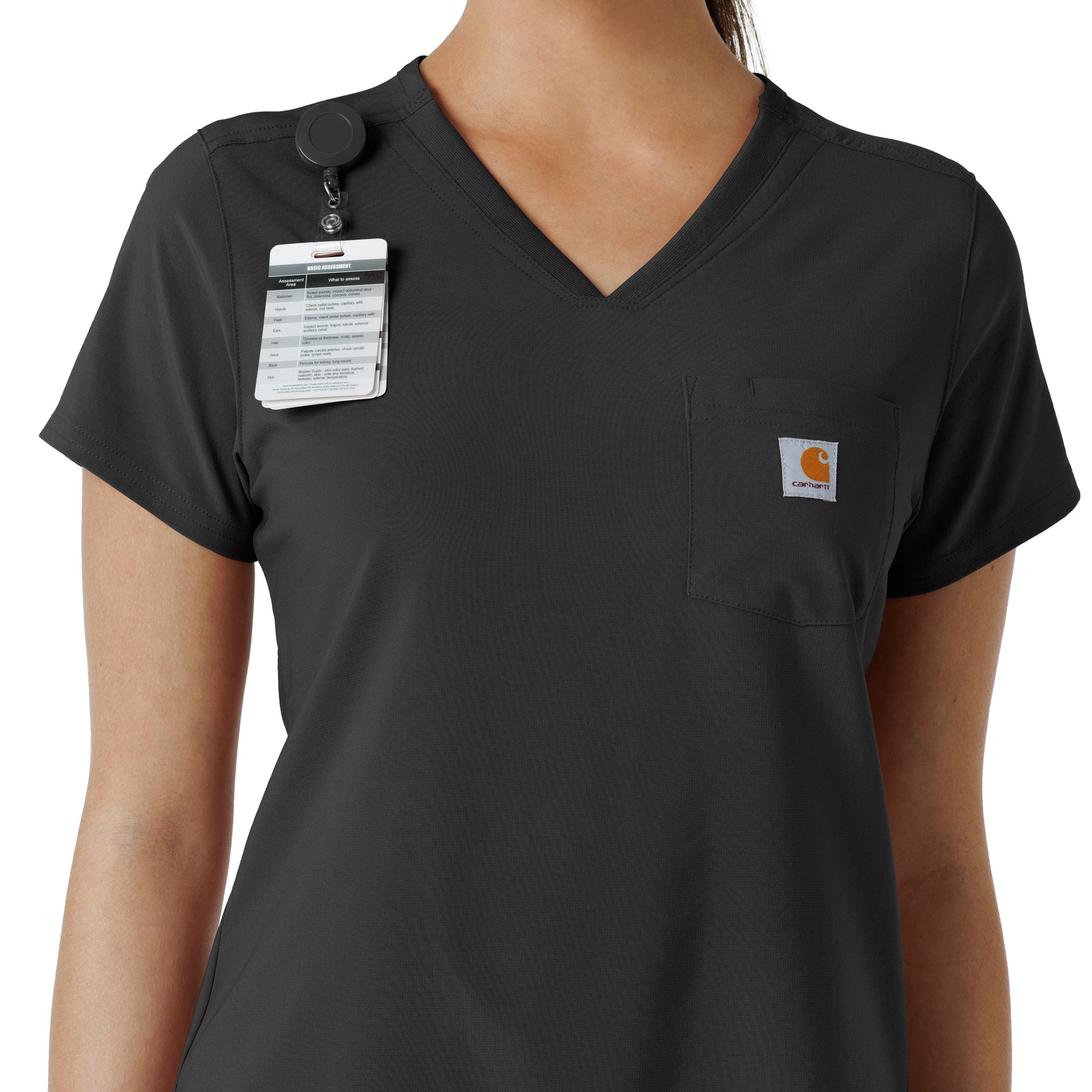 Force Cross-Flex Women's Tuck-In Scrub Top Black side detail 1