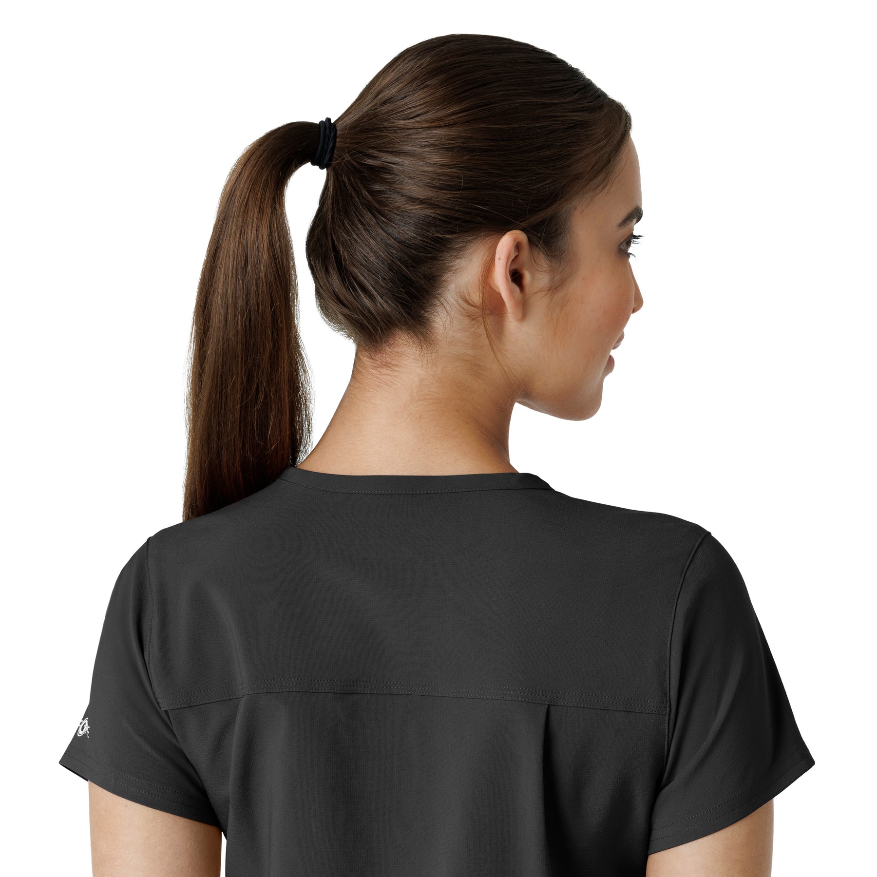 Force Cross-Flex Women's Tuck-In Scrub Top Black side detail 2