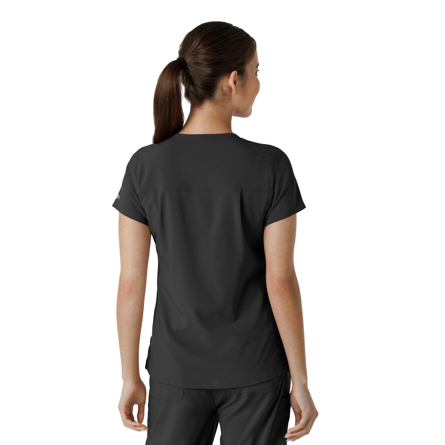 Force Cross-Flex Women's Tuck-In Scrub Top Black back view