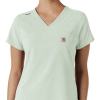 Force Cross-Flex Women's Tuck-In Scrub Top Big Sky front detail