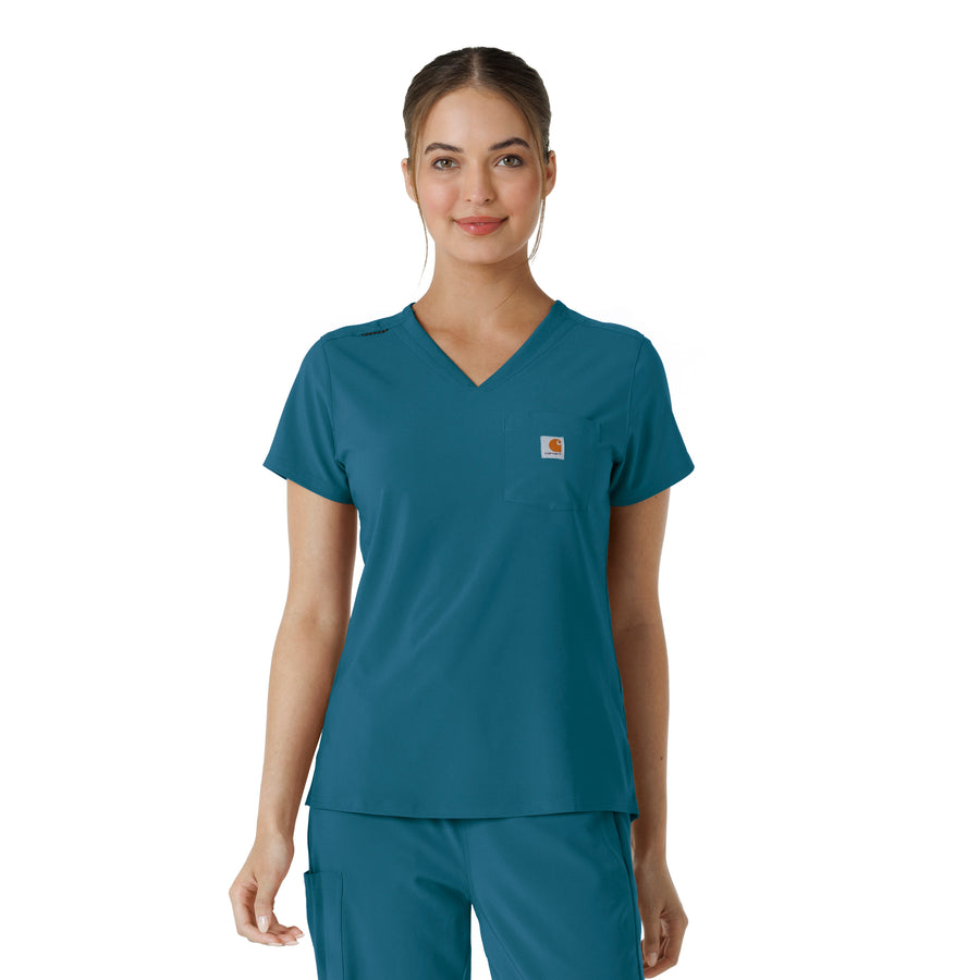 Force Cross-Flex Women's Tuck-In Scrub Top Caribbean