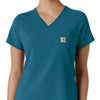 Force Cross-Flex Women's Tuck-In Scrub Top Caribbean front detail