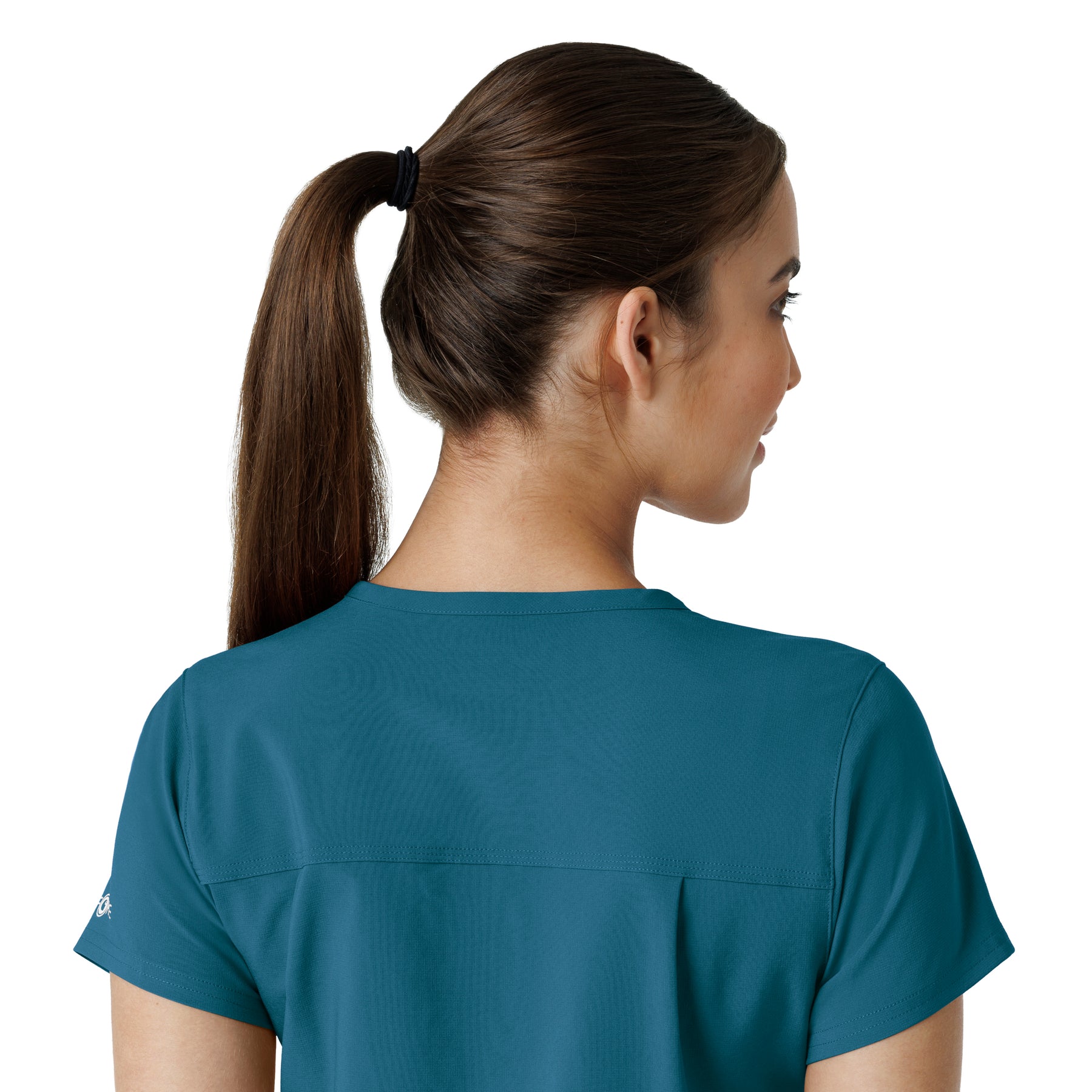 Force Cross-Flex Women's Tuck-In Scrub Top Caribbean side detail 2