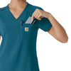 Force Cross-Flex Women's Tuck-In Scrub Top Caribbean hemline detail
