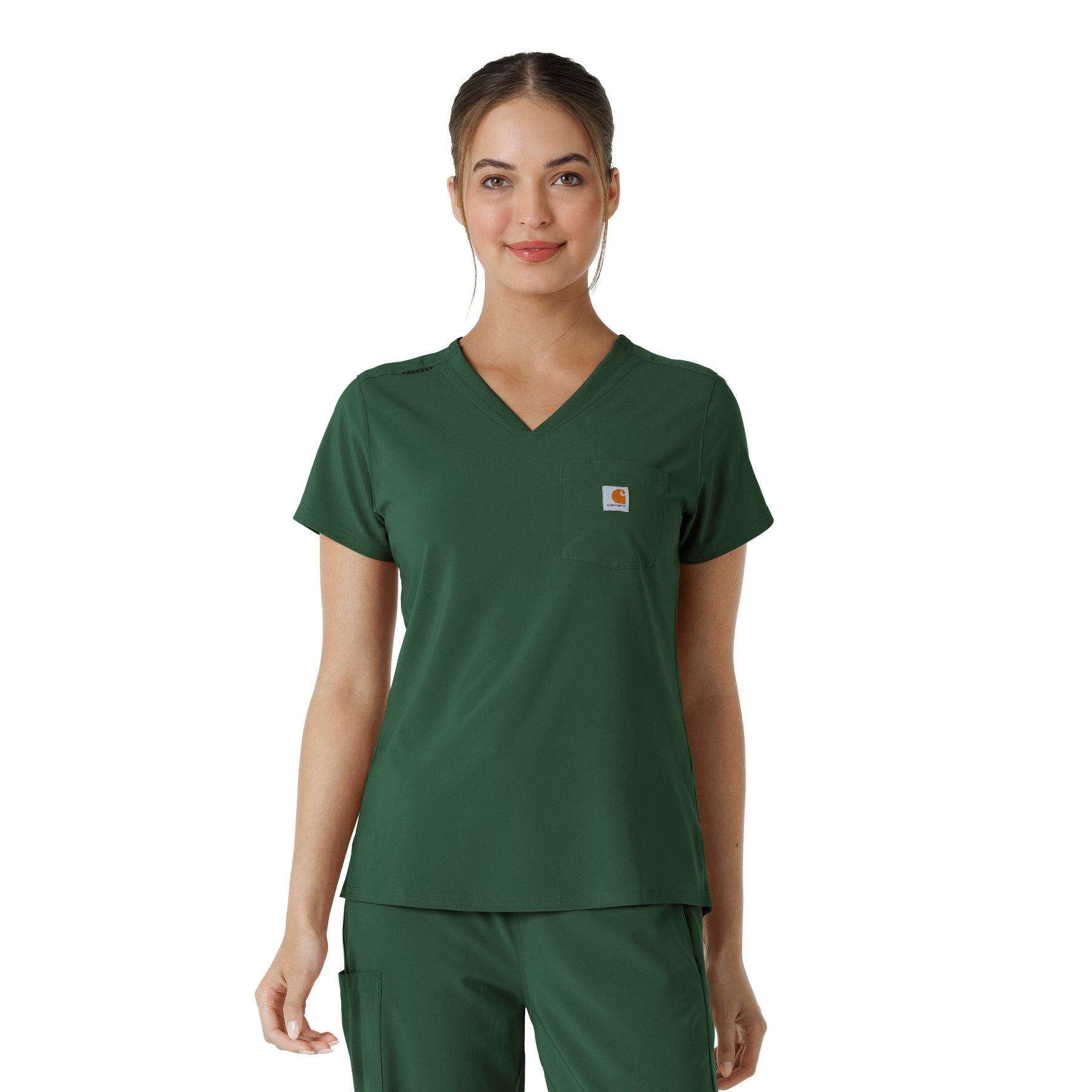 Carhartt Cross-Flex Women's Tuck-In Scrub Top - Douglas Fir