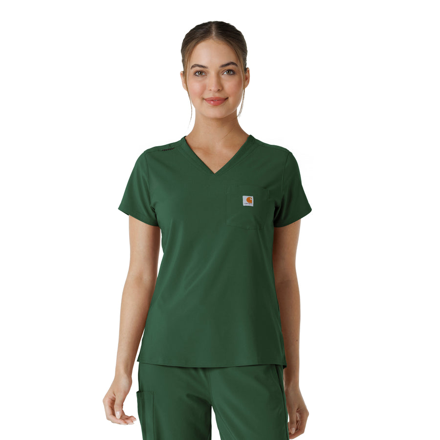 Carhartt Cross-Flex Women's Tuck-In Scrub Top - Douglas Fir