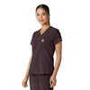 Force Cross-Flex Women's Tuck-In Scrub Top Dark Sepia side view