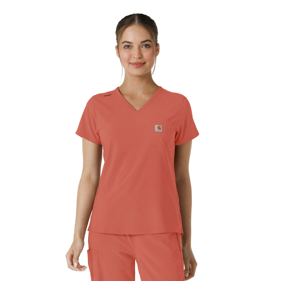 Force Cross-Flex Women's Tuck-In Scrub Top Dusty Cedar