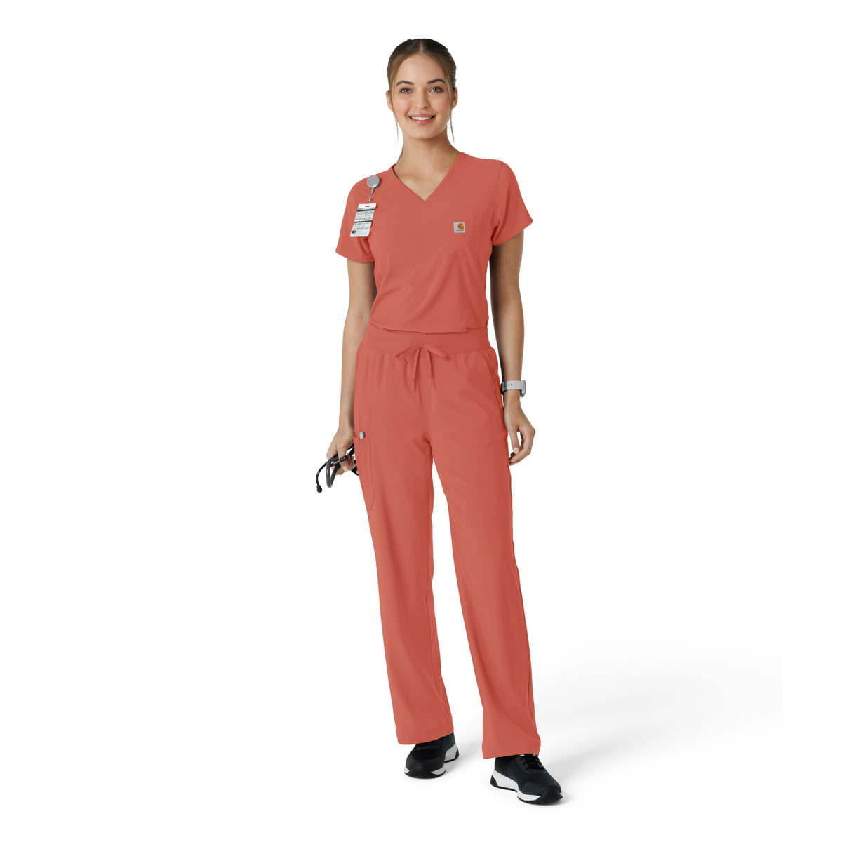 Force Cross-Flex Women's Tuck-In Scrub Top Dusty Cedar full scrub set