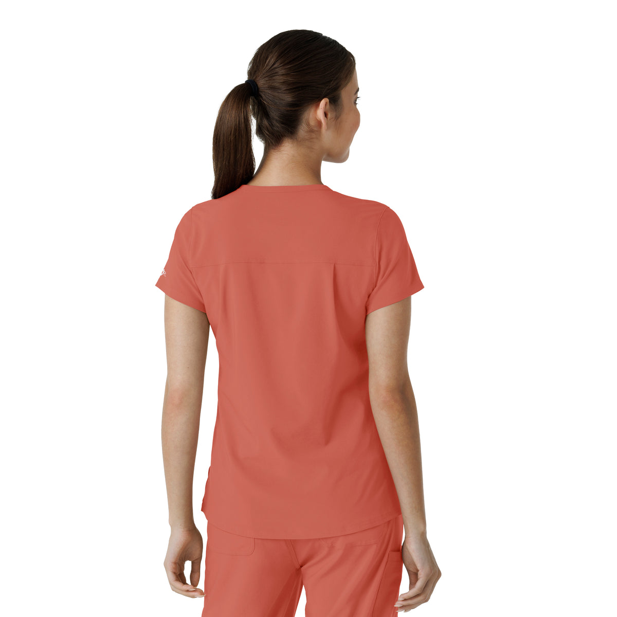 Force Cross-Flex Women's Tuck-In Scrub Top Dusty Cedar back view