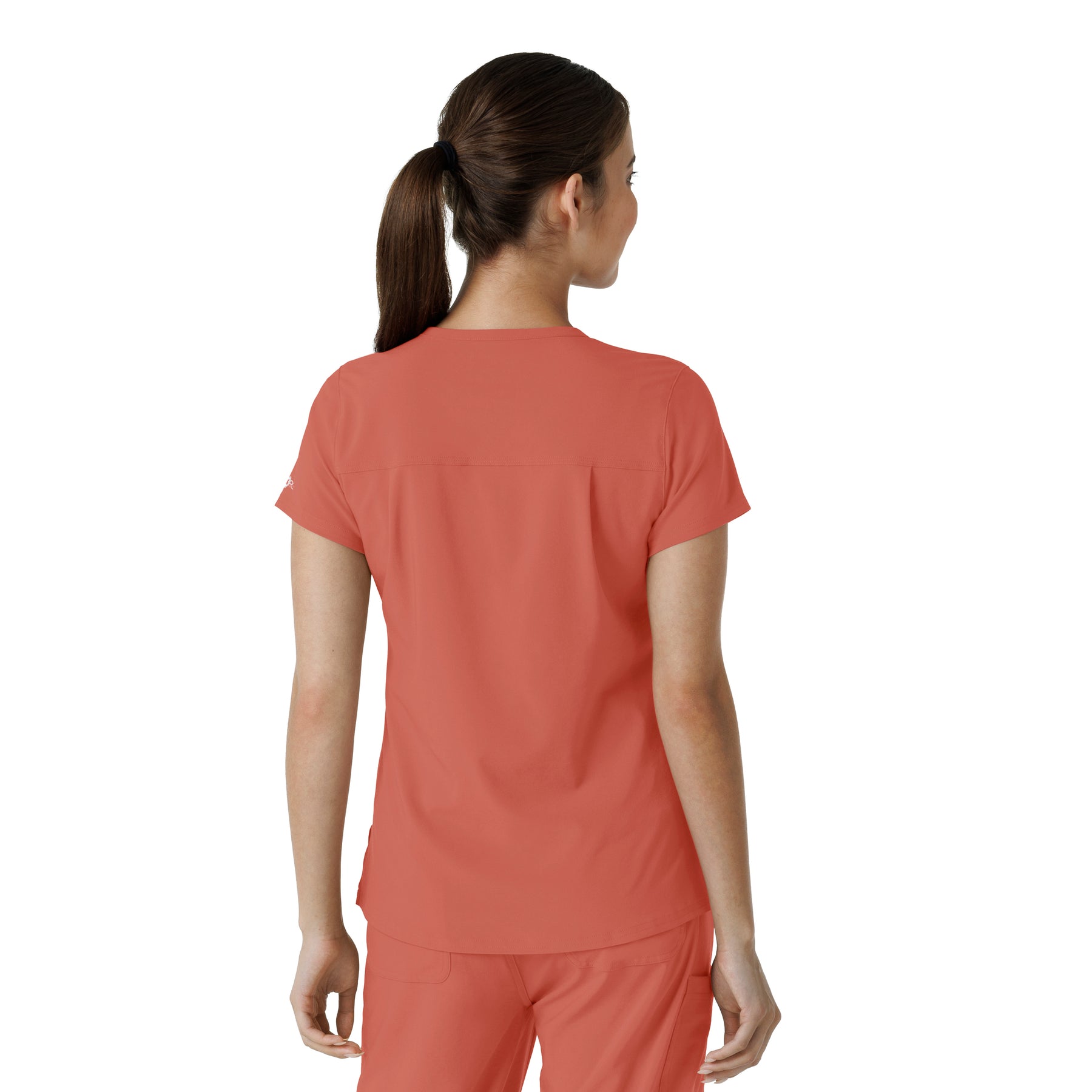 Force Cross-Flex Women's Tuck-In Scrub Top Dusty Cedar back view
