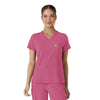Force Cross-Flex Women's Tuck-In Scrub Top Electric Fuschia