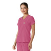 Force Cross-Flex Women's Tuck-In Scrub Top Electric Fuschia side view