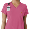 Force Cross-Flex Women's Tuck-In Scrub Top Electric Fuschia side detail 1