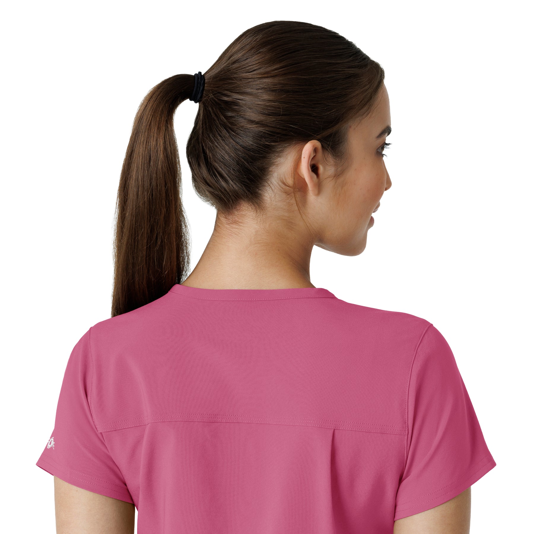 Force Cross-Flex Women's Tuck-In Scrub Top Electric Fuschia side detail 2