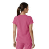 Force Cross-Flex Women's Tuck-In Scrub Top Electric Fuschia back view
