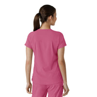 Force Cross-Flex Women's Tuck-In Scrub Top Electric Fuschia back view