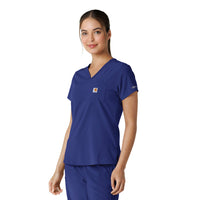 Force Cross-Flex Women's Tuck-In Scrub Top Galaxy Blue side view