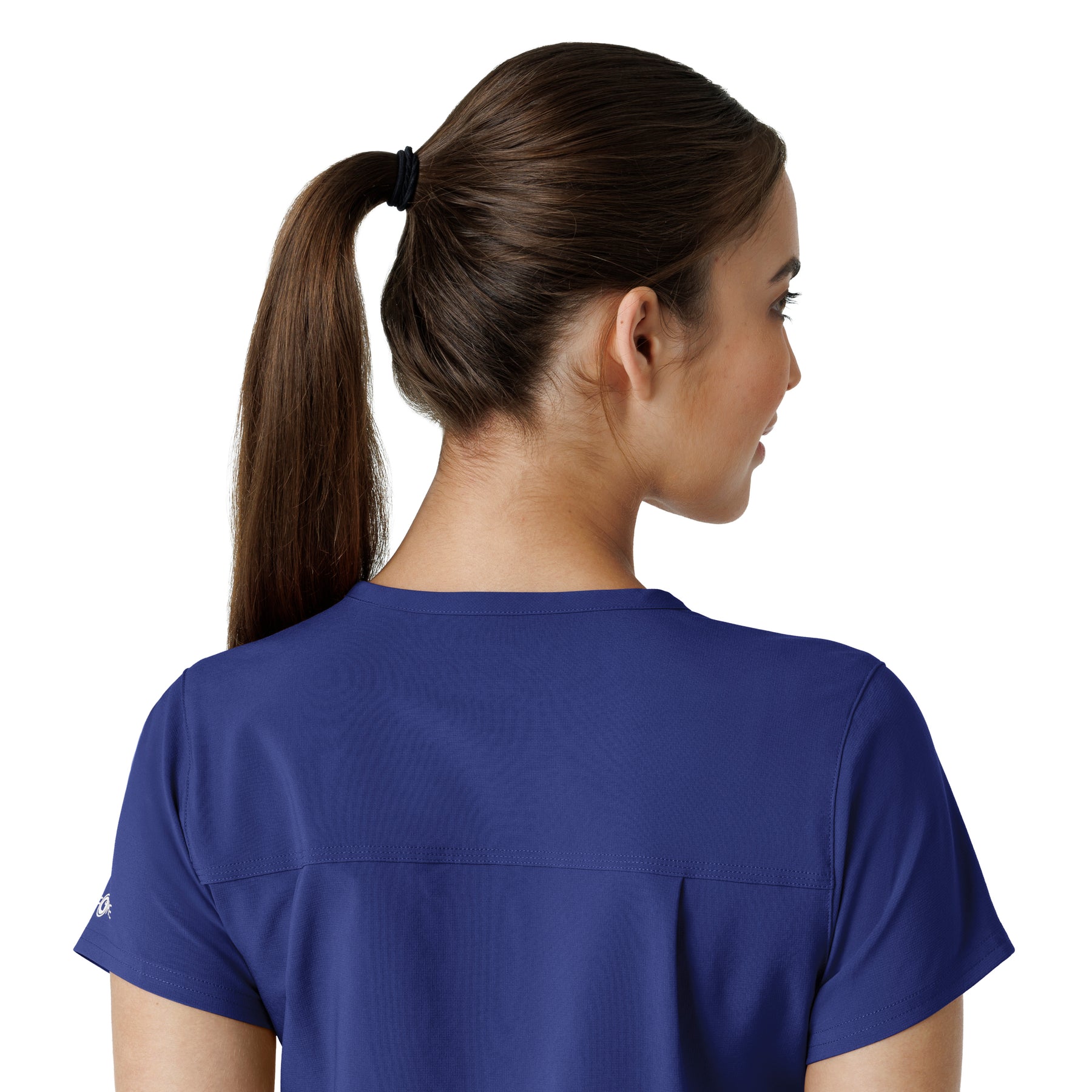 Force Cross-Flex Women's Tuck-In Scrub Top Galaxy Blue side detail 2