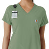Force Cross-Flex Women's Tuck-In Scrub Top Green Slate side detail 1