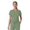Carhartt Force Cross-Flex Women's Tuck-In Scrub Top - Green Slate