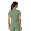 Force Cross-Flex Women's Tuck-In Scrub Top Green Slate back view