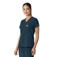 Force Cross-Flex Women's Tuck-In Scrub Top Navy side view