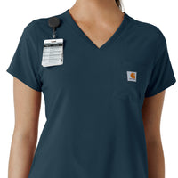 Force Cross-Flex Women's Tuck-In Scrub Top Navy side detail 1
