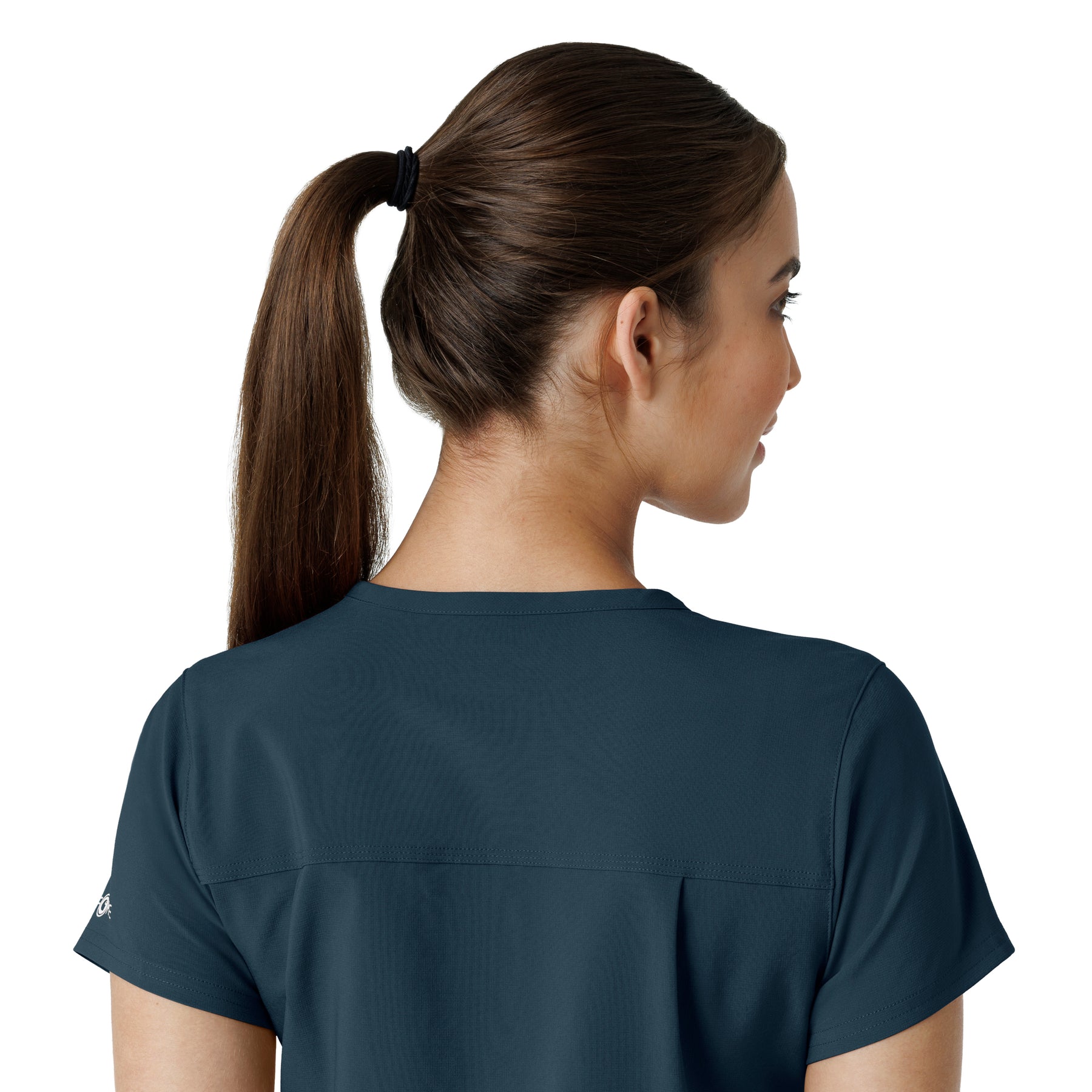 Force Cross-Flex Women's Tuck-In Scrub Top Navy side detail 2