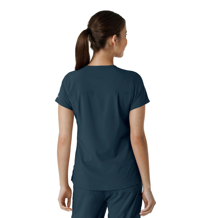 Force Cross-Flex Women's Tuck-In Scrub Top Navy back view