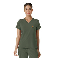 Force Cross-Flex Women's Tuck-In Scrub Top Olive