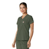 Force Cross-Flex Women's Tuck-In Scrub Top Olive side view