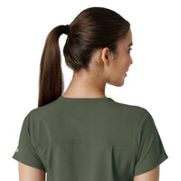 Force Cross-Flex Women's Tuck-In Scrub Top Olive side detail 2