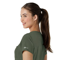 Force Cross-Flex Women's Tuck-In Scrub Top Olive back detail