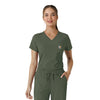 Force Cross-Flex Women's Tuck-In Scrub Top Olive