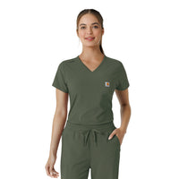 Force Cross-Flex Women's Tuck-In Scrub Top Olive