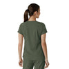 Force Cross-Flex Women's Tuck-In Scrub Top Olive back view