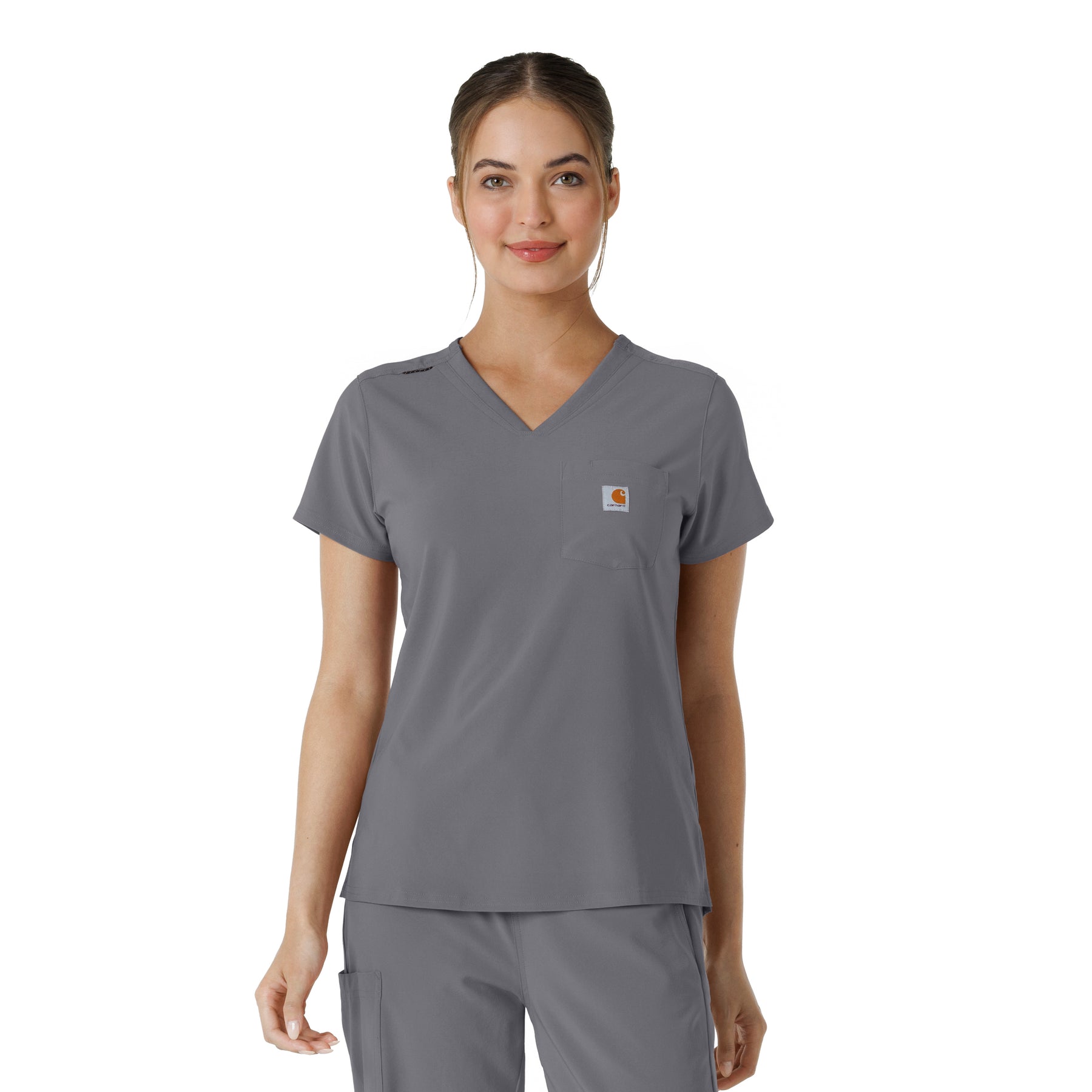 Force Cross-Flex Women's Tuck-In Scrub Top Pewter