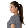 Force Cross-Flex Women's Tuck-In Scrub Top Pewter back detail
