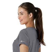 Force Cross-Flex Women's Tuck-In Scrub Top Pewter back detail