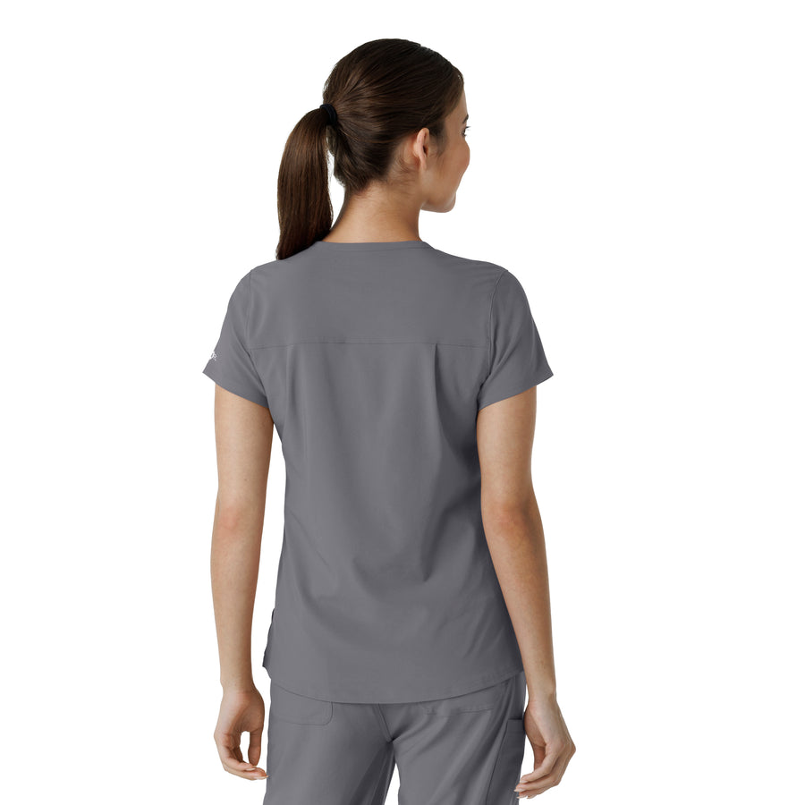 Force Cross-Flex Women's Tuck-In Scrub Top Pewter back view