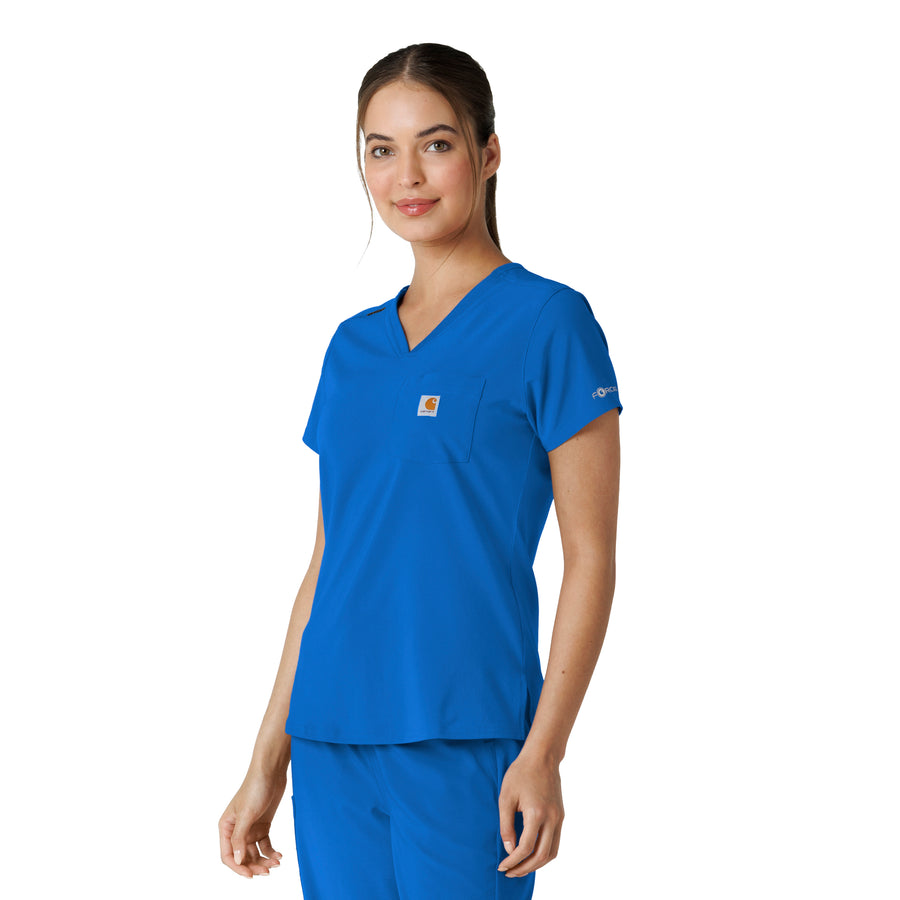 Force Cross-Flex Women's Tuck-In Scrub Top Royal side view