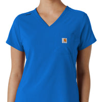 Force Cross-Flex Women's Tuck-In Scrub Top Royal front detail