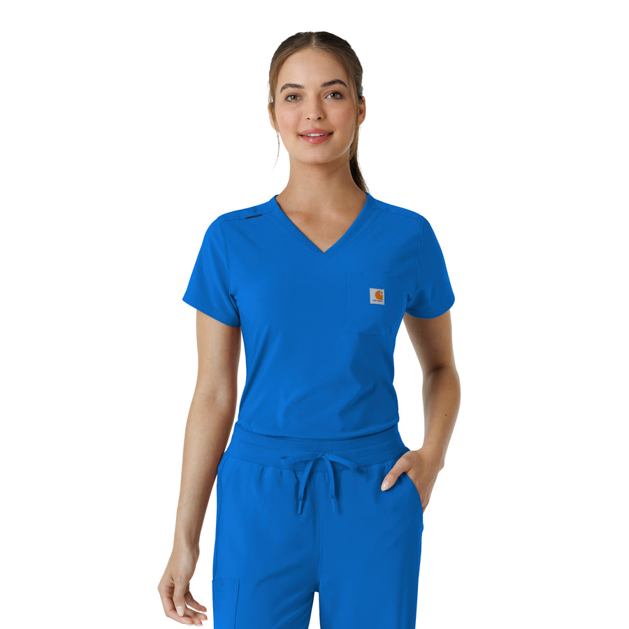 Carhartt Force Cross-Flex Women's Tuck-In Scrub Top - Royal