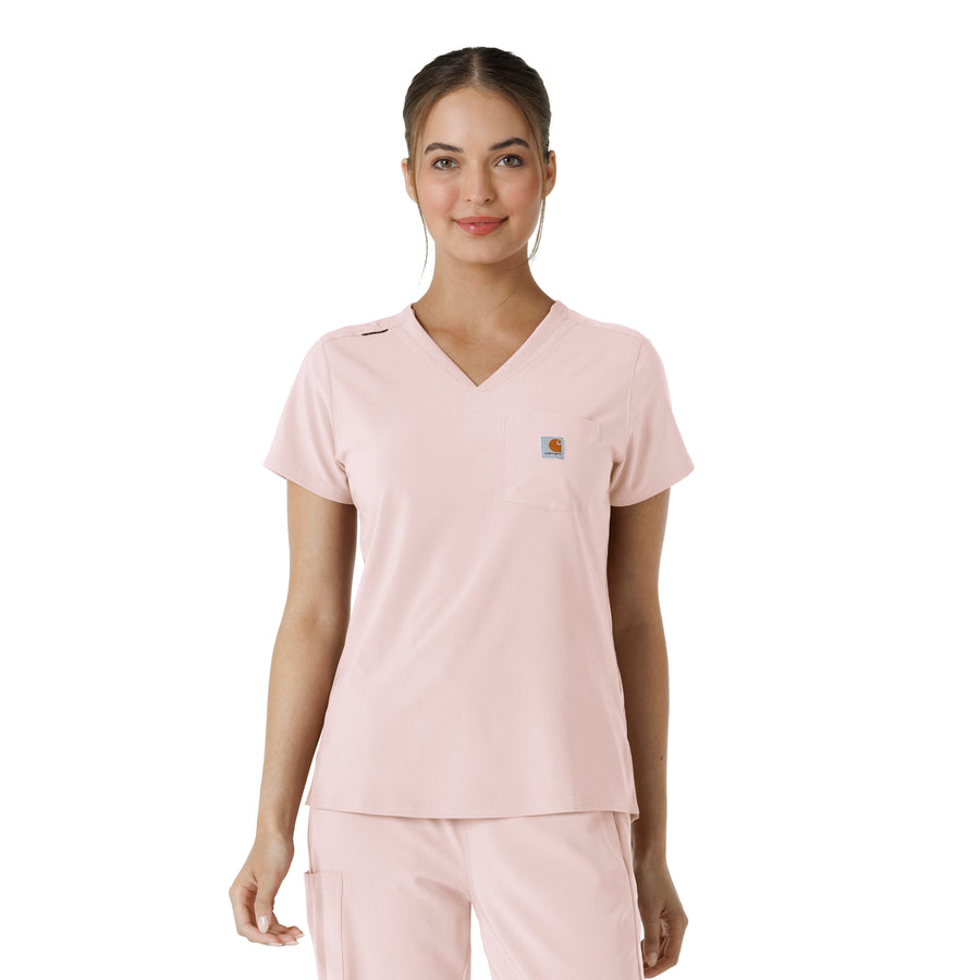 Force Cross-Flex Women's Tuck-In Scrub Top Soft Rose