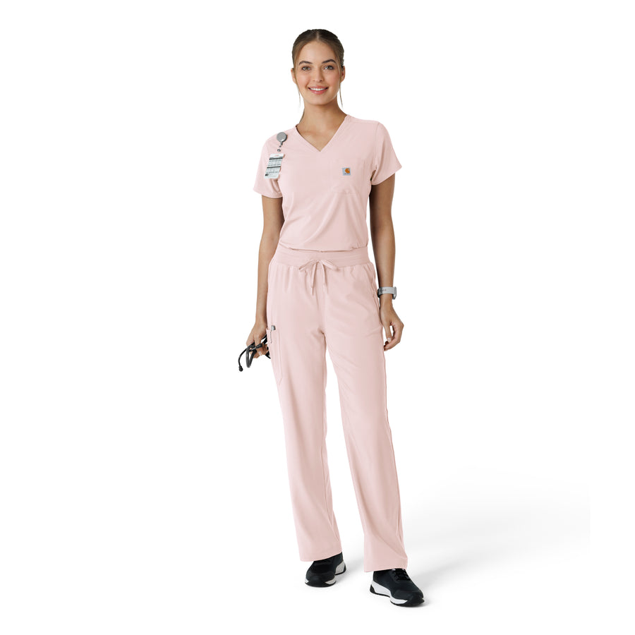 Force Cross-Flex Women's Tuck-In Scrub Top Soft Rose full scrub set