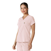 Force Cross-Flex Women's Tuck-In Scrub Top Soft Rose side view