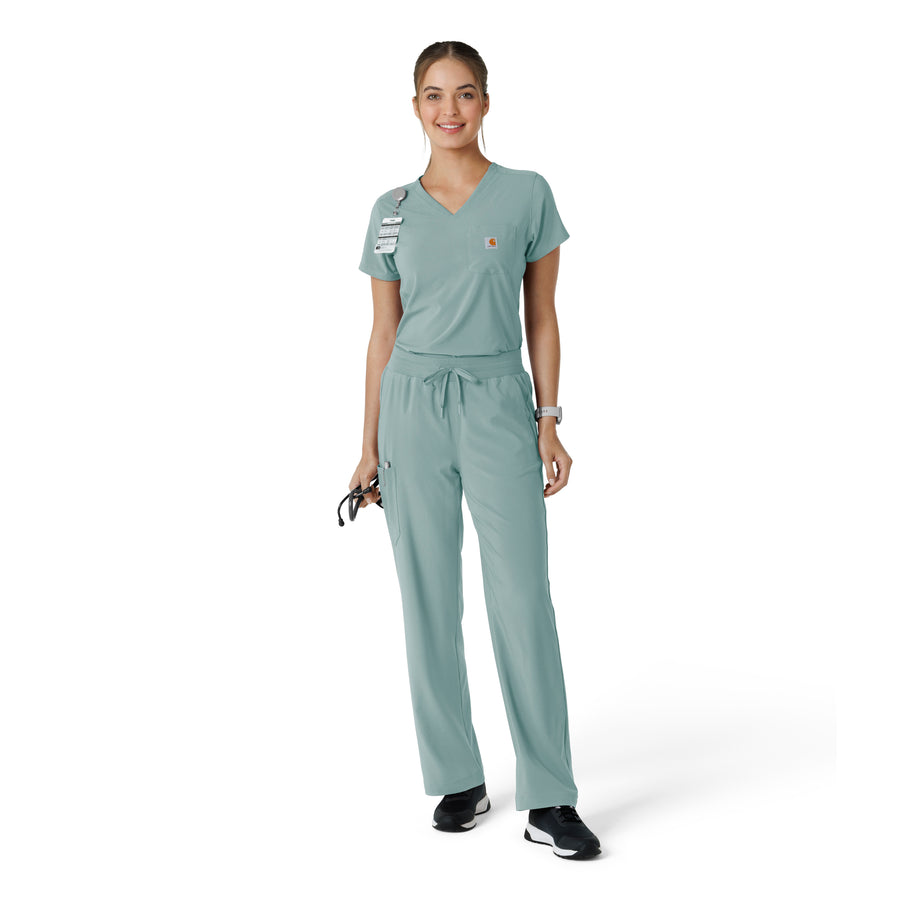 Force Cross-Flex Women's Tuck-In Scrub Top Summer Blue full scrub set