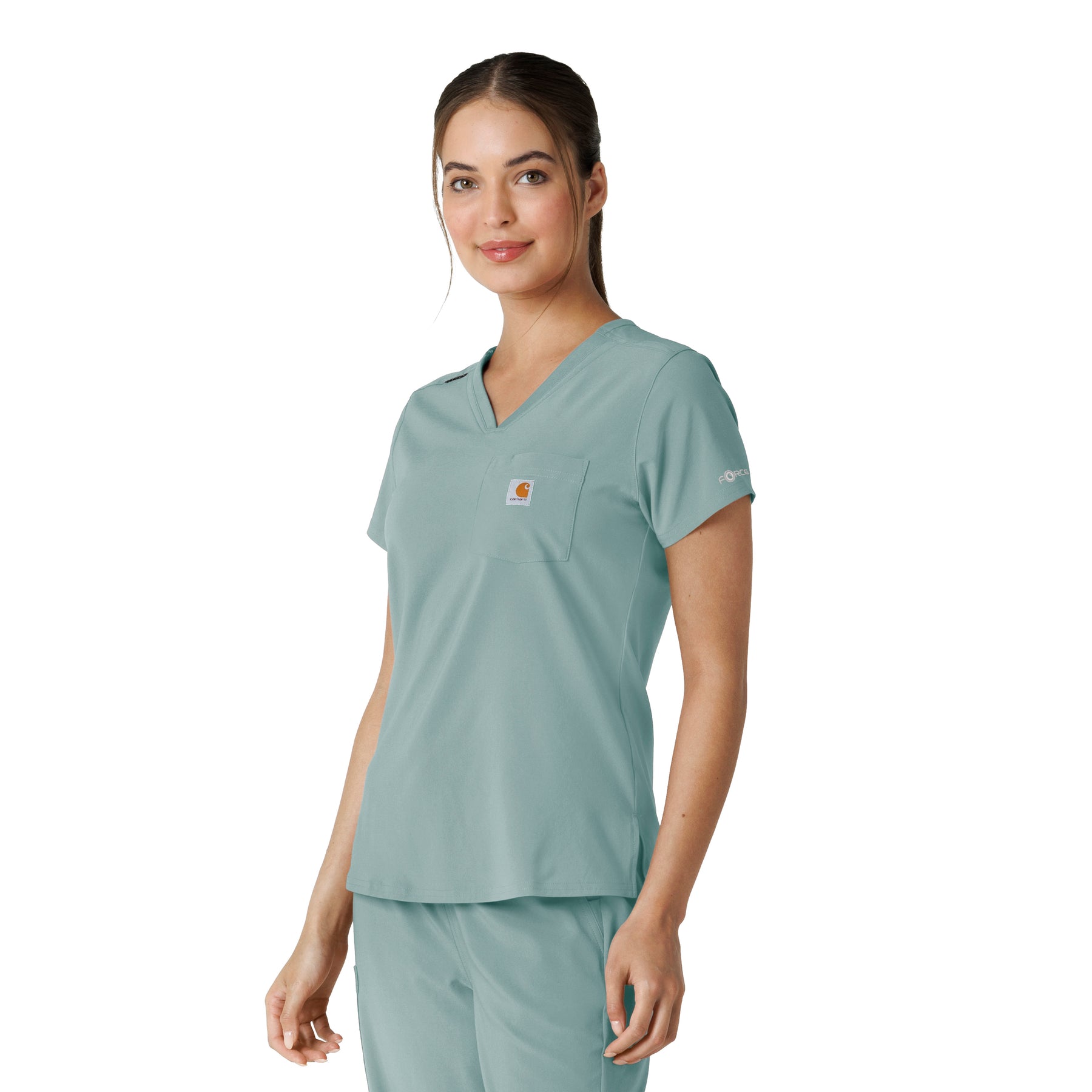 Force Cross-Flex Women's Tuck-In Scrub Top Summer Blue side view